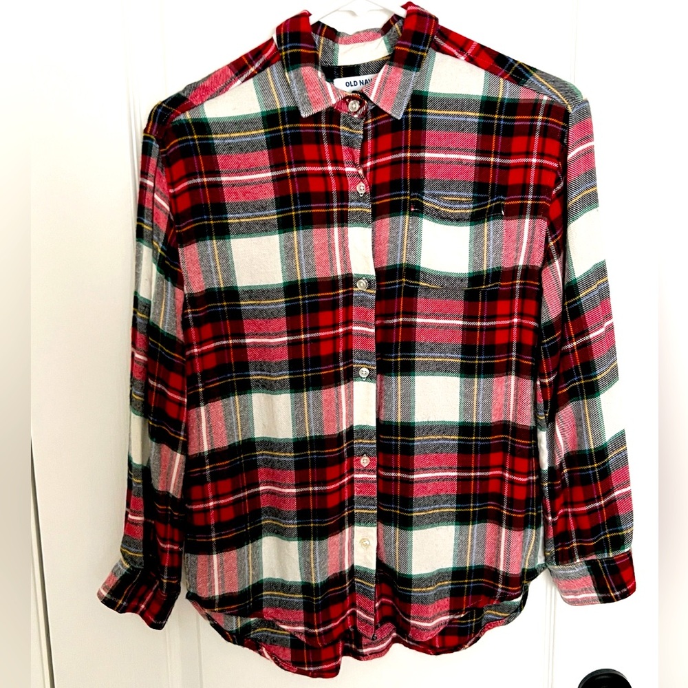 Old Navy Multicolor Plaid Flannel Shirt girls L